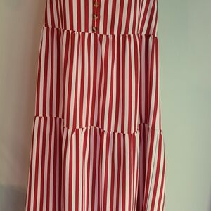 Red and White Striped Dress Anna Kaci
